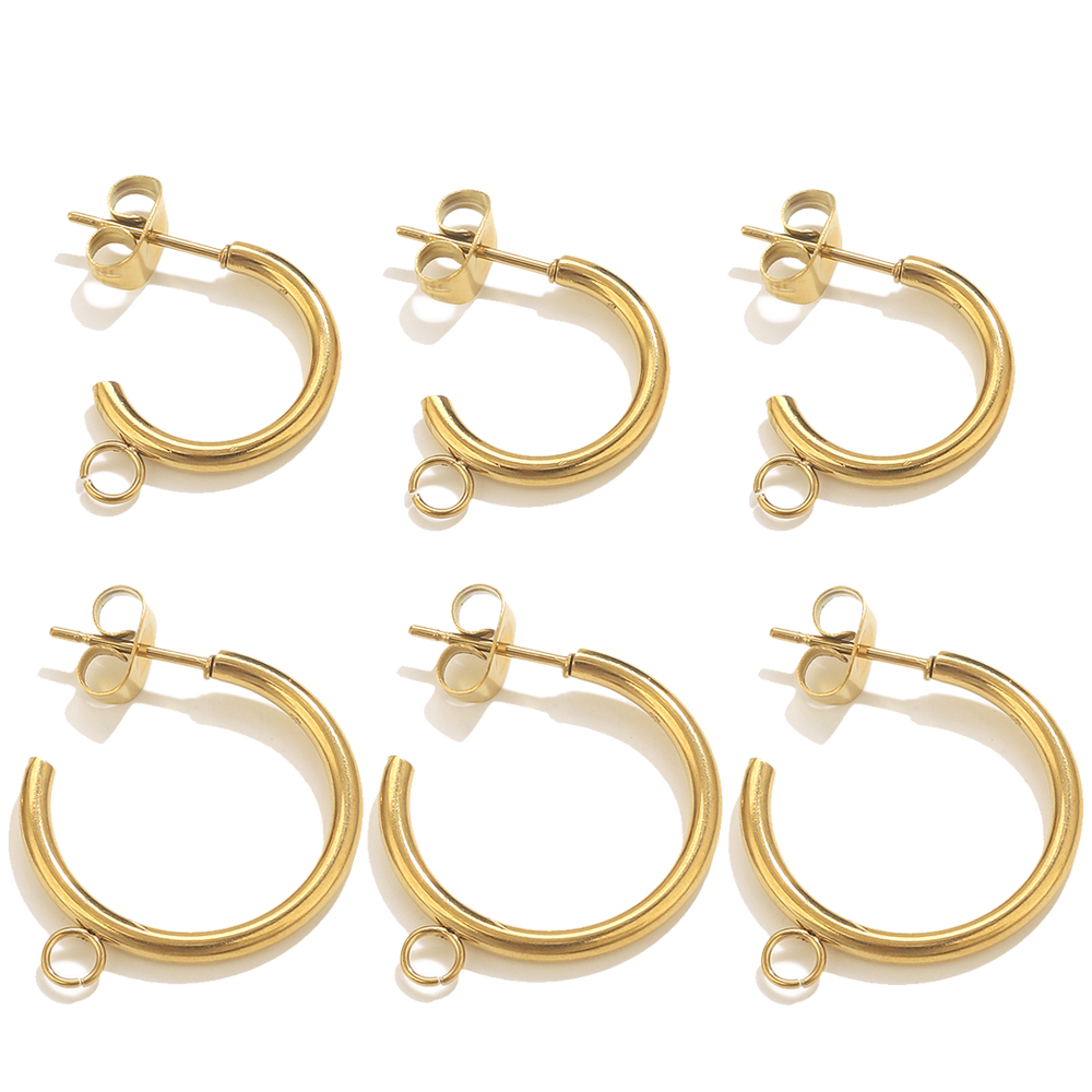 Body Jewelry Diy - 6 stuks roestvrij staal C-vorm oorbel