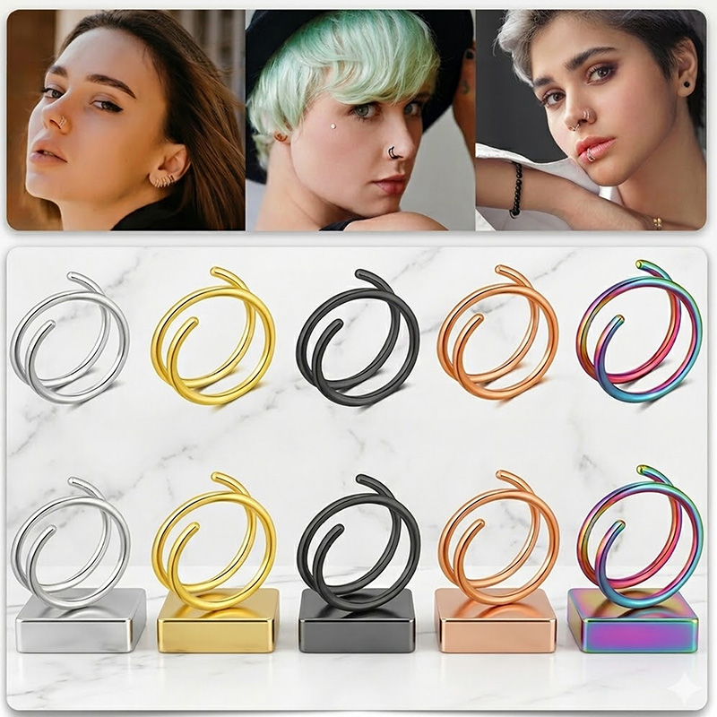 Body Jewelry Lip Ring - 1PC Rvs 316 Dubbele Spiraal of