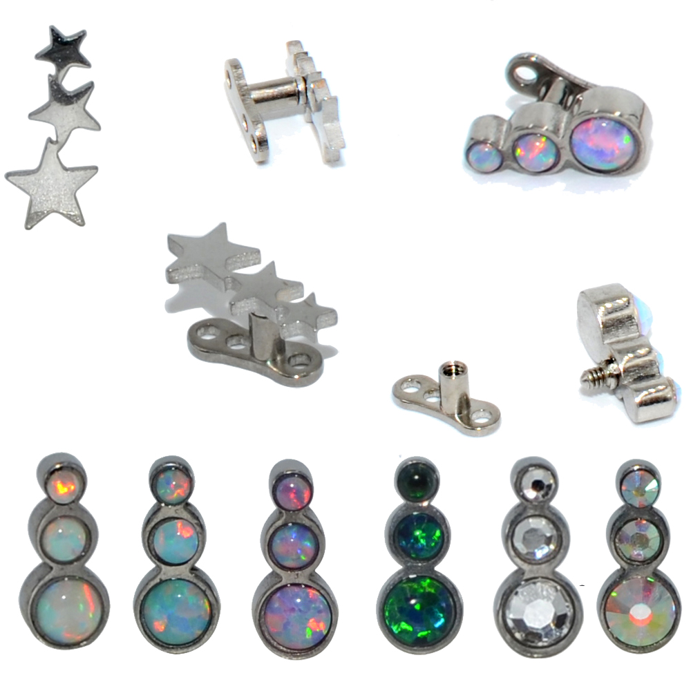 Dermal Anchor Top - 1Pc Staal/Titanium Base Micro Dermal Anchor