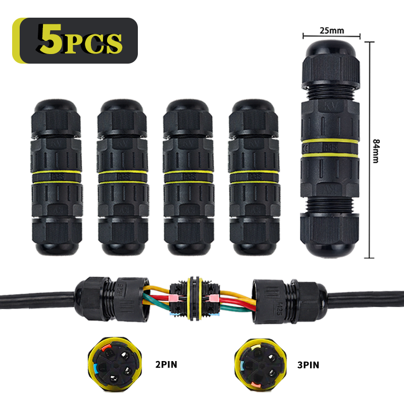 Threadless Push Pin - 5PCS IP68 Waterdichte Quick Wire Connector