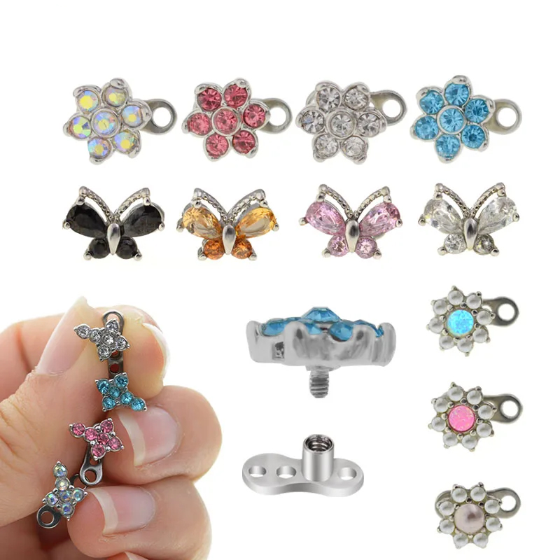 Dermal Anchor Top - 1Pc 100% Chirurgisch Staal 14G Micro-Huidduiker