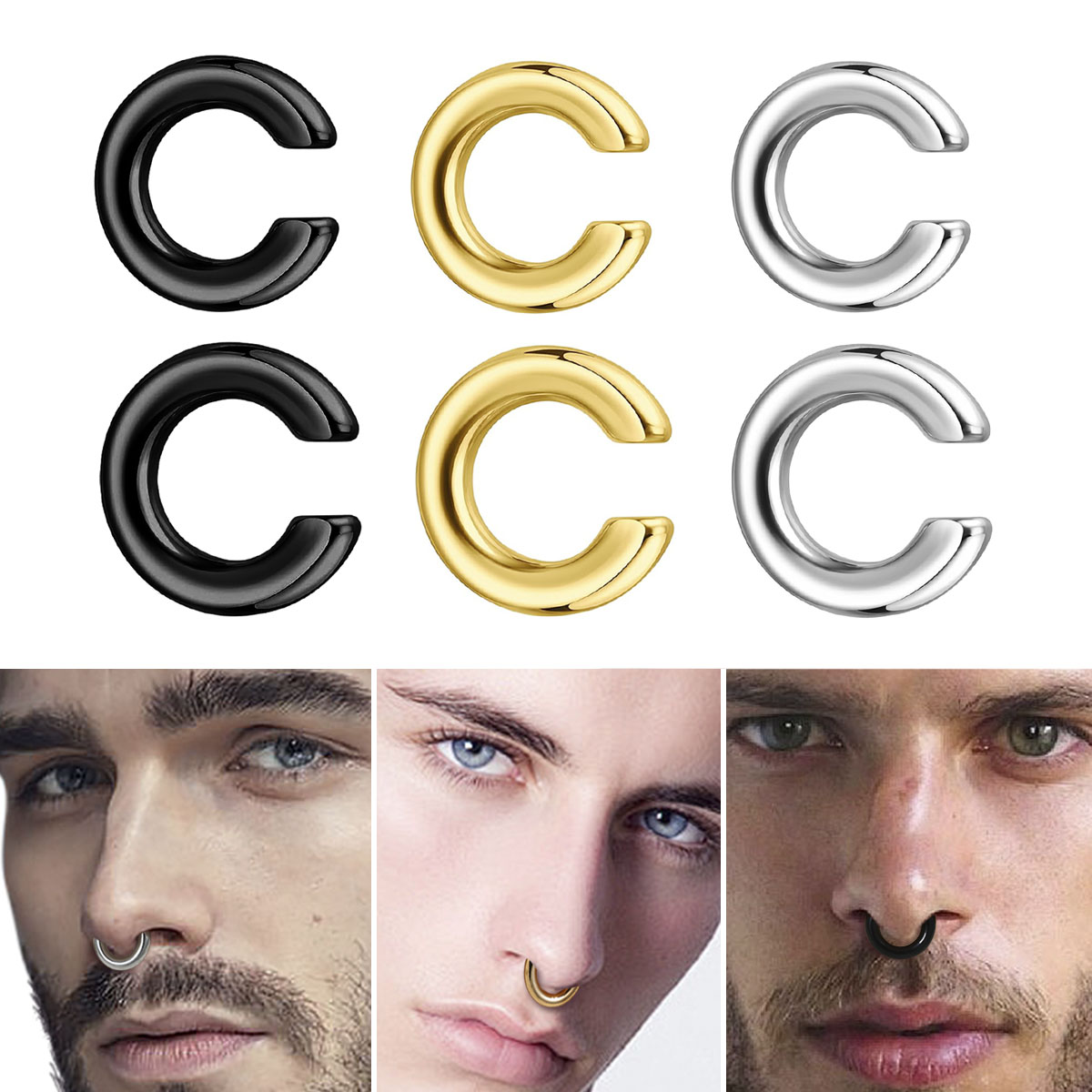Body Jewelry Ear Piercing - 1pc Overdreven c-vormige Non-Piercing Neusring Nep