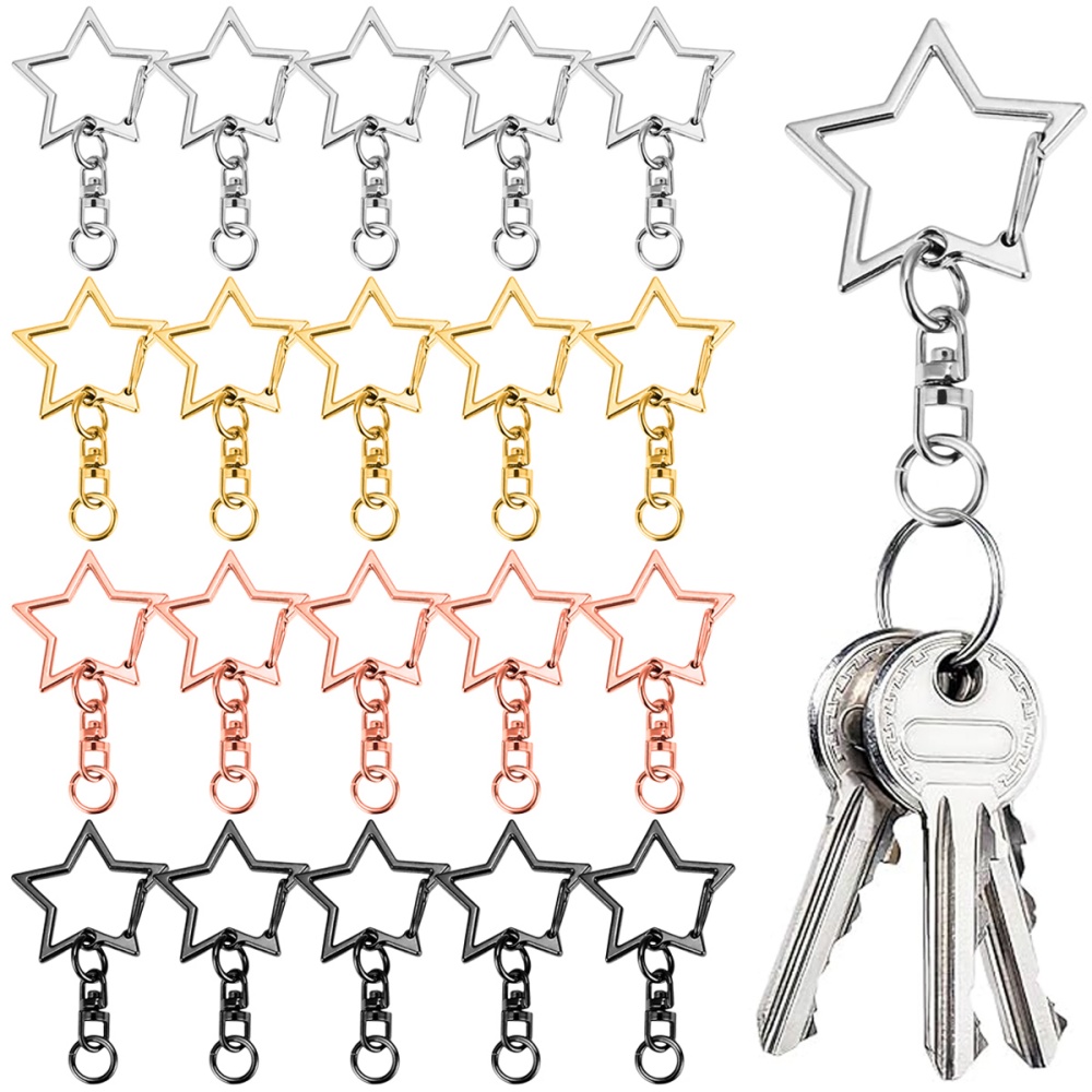 Body Jewelry Diy - 5/15/25/50Sets Stervormige Snap Sleutelhanger Karabijnsluiting met