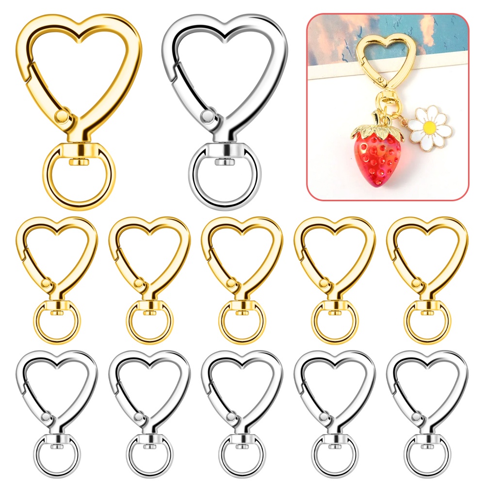 Daith Heart Ring - 10 Stuks Metalen Hart Kreeft Klauw