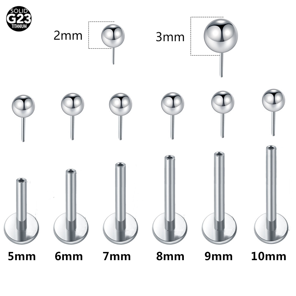 Body Jewelry Lip Ring - 1/10pcs Titanium Push-in Ballen Labret Piercing