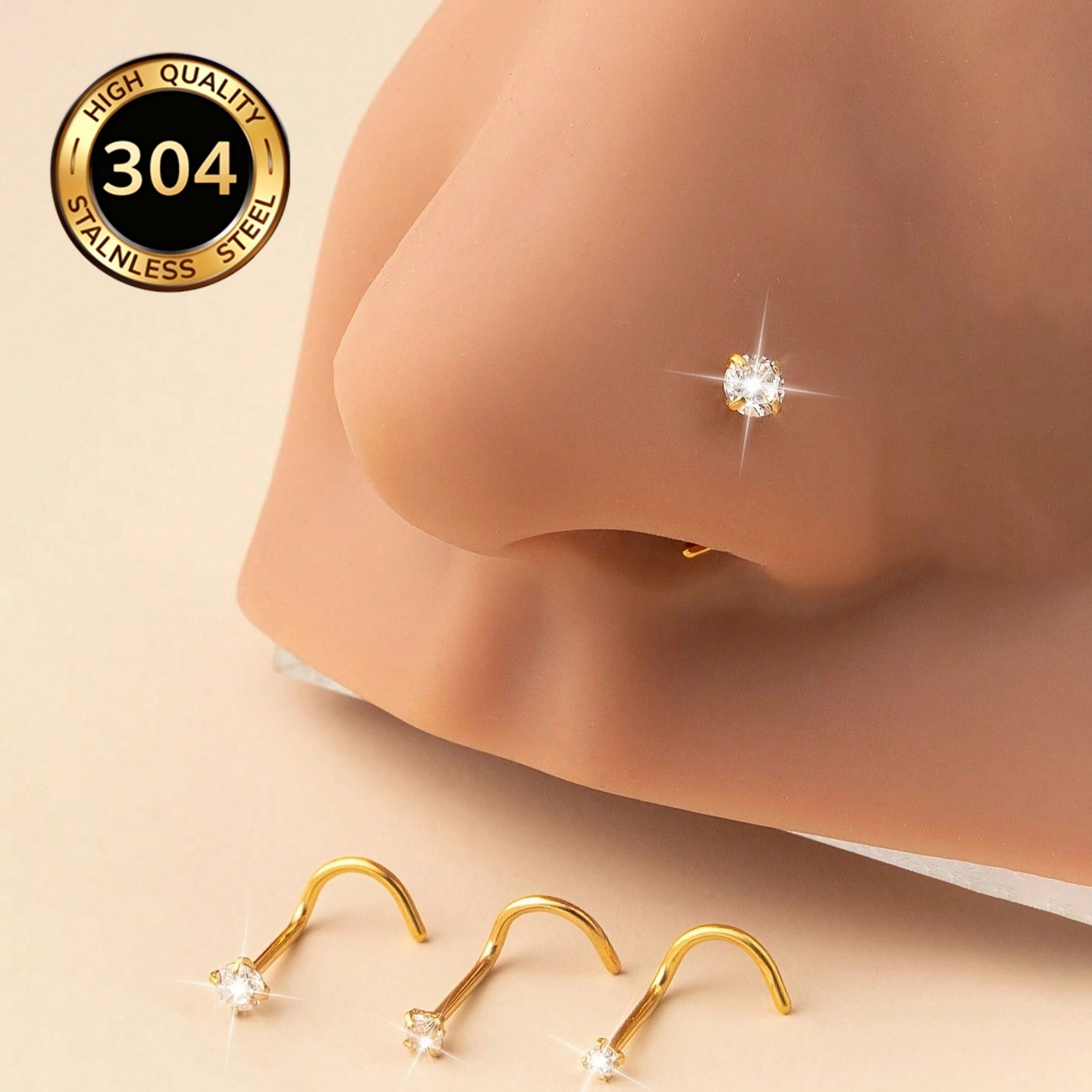 Zs Body Jewelry - 1/3/5 Stuks Minimalistische Gebogen Bar Neus