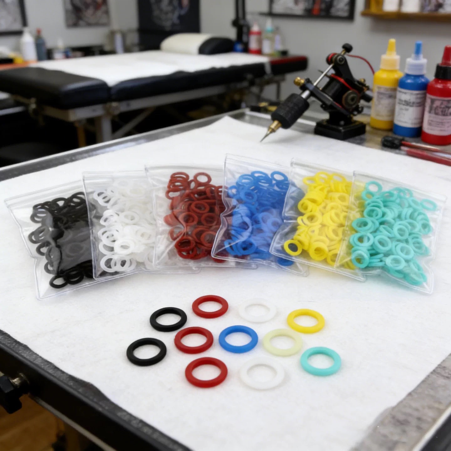 Body Jewelry Tattoo - 200 stuks siliconen zachte O-ringen voor