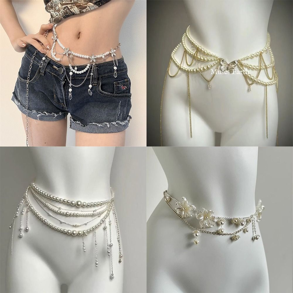 Body Jewelry Online - Mode Elegante Parel Taille Kettingen Taille