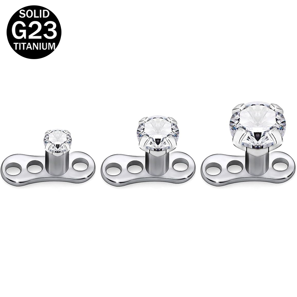 Dermal Anchor Top - 14G G23 titanium huid piercing sieraden