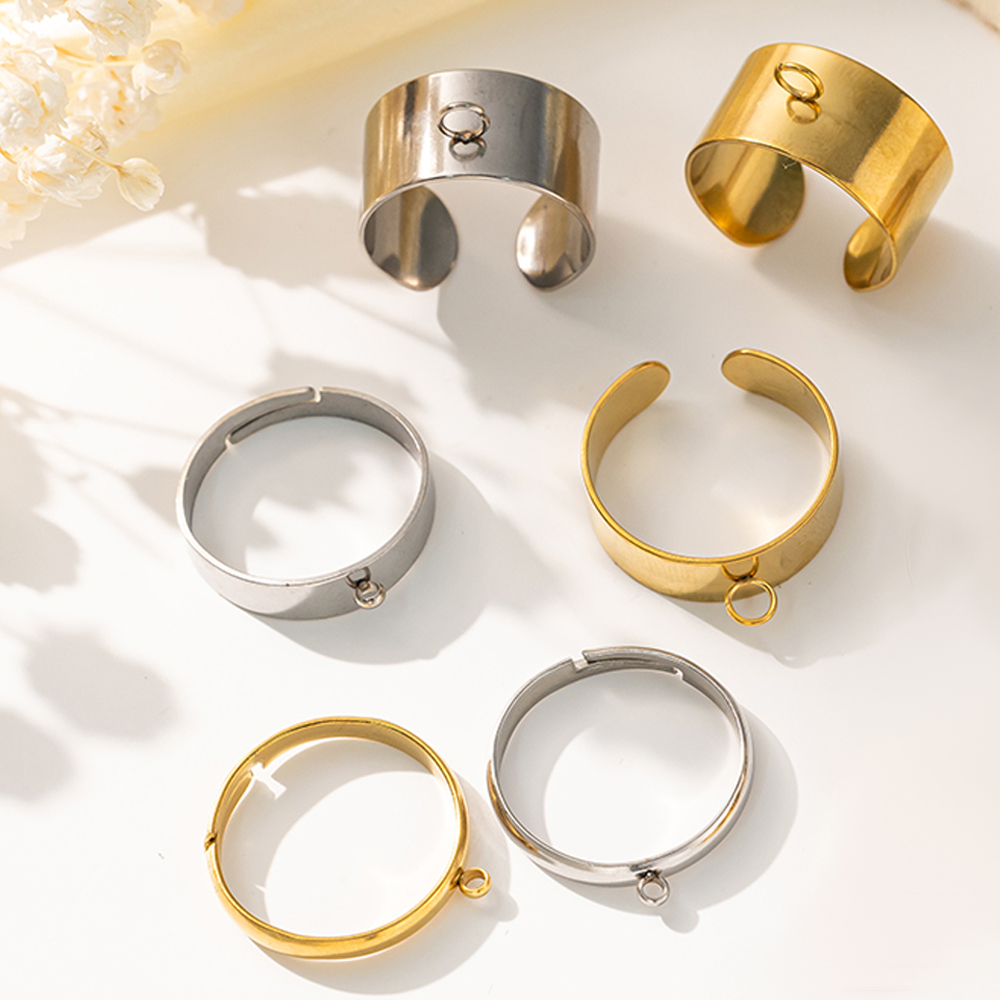 Daith Heart Ring - 5 stks/partij Rvs Goud Kleur Open