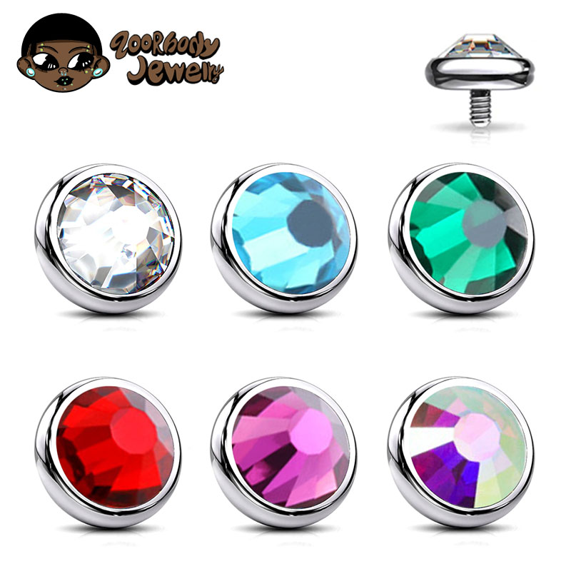 Dermal Anchor Top - 1PCS ASTM F136 Titanium Bezel End