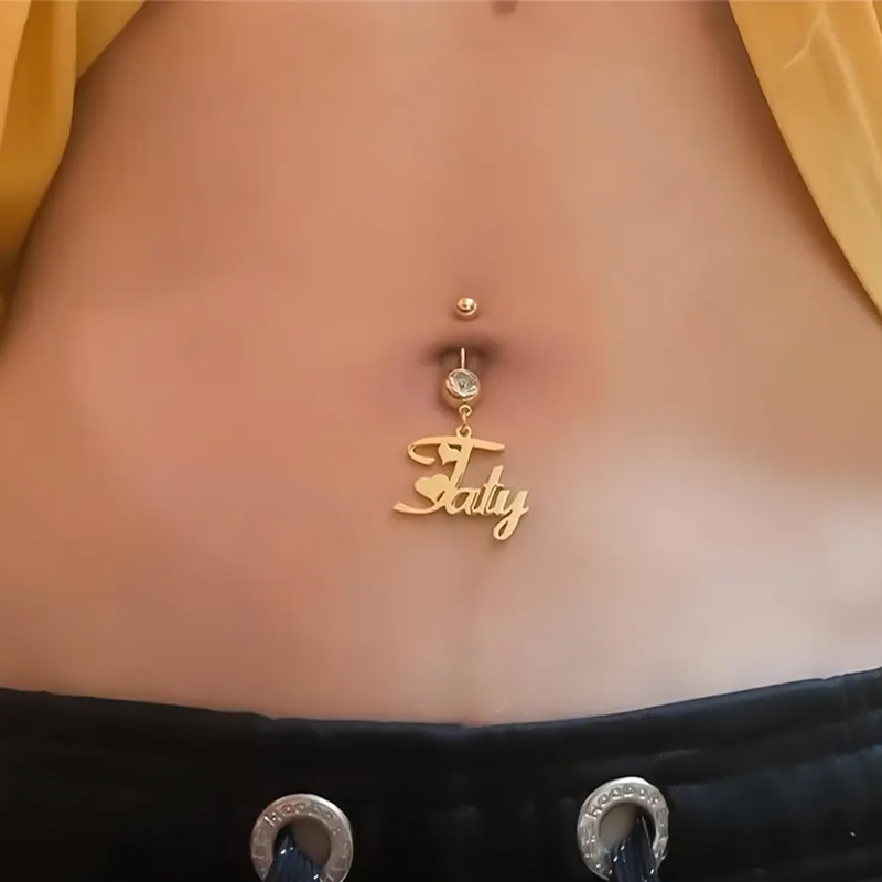 Body Jewelry Names - Aangepaste naam navelstreng nagelringen voor vrouwen