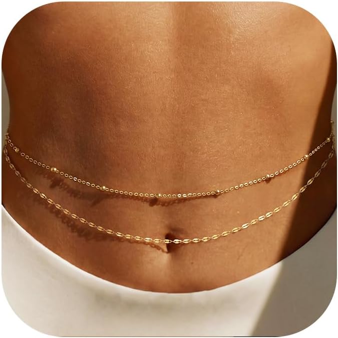 Body Jewelry Online - 14K verguld gouden tailleketting voor vrouwen,