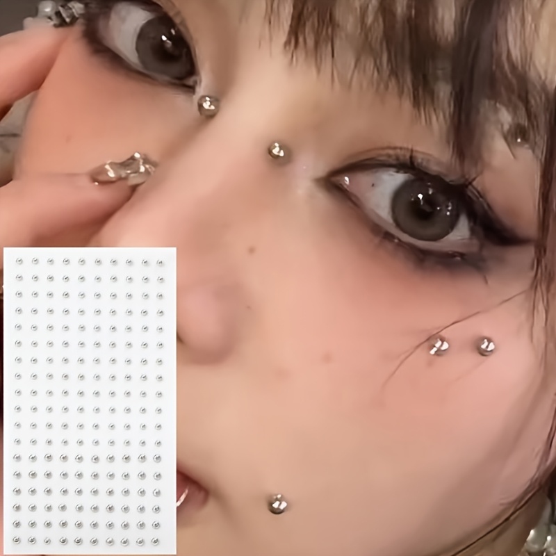 Body Jewelry Eyebrow - 4-delige set zelfklevende nep-piercingsets zonder piercing,