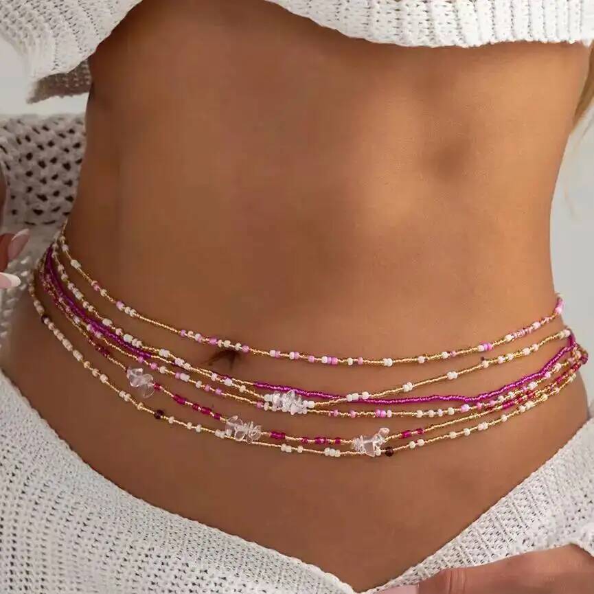 Body Jewelry Online - SHIXIN 6-delige set Boho kleurrijke rijstkorrel