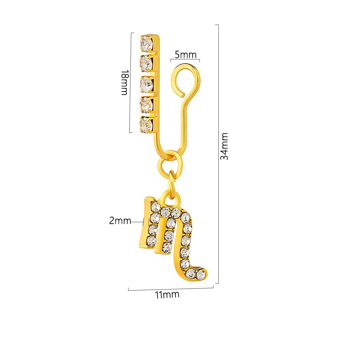 2 Pak Oorklemmen Metalen Zirko - Body Jewelry Ear Piercing recensie en prijs