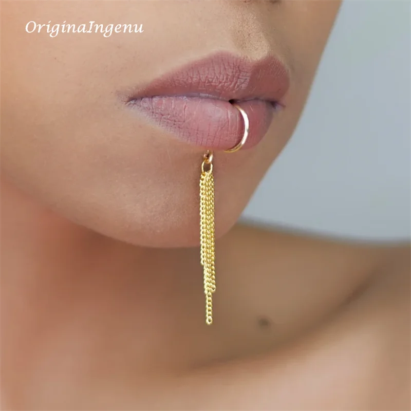14K Gold Filled Chain Lip manc - Body Jewelry Lip Ring recensie en prijs