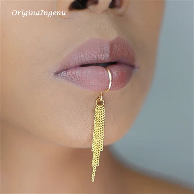 14K Gold Filled Chain Lip manc - Body Jewelry Lip Ring recensie en prijs