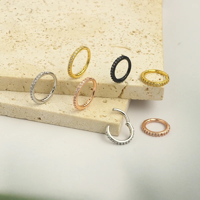 16G Clear CZ Neusring Hoop 316 - Body Jewelry Ear Piercing recensie en prijs