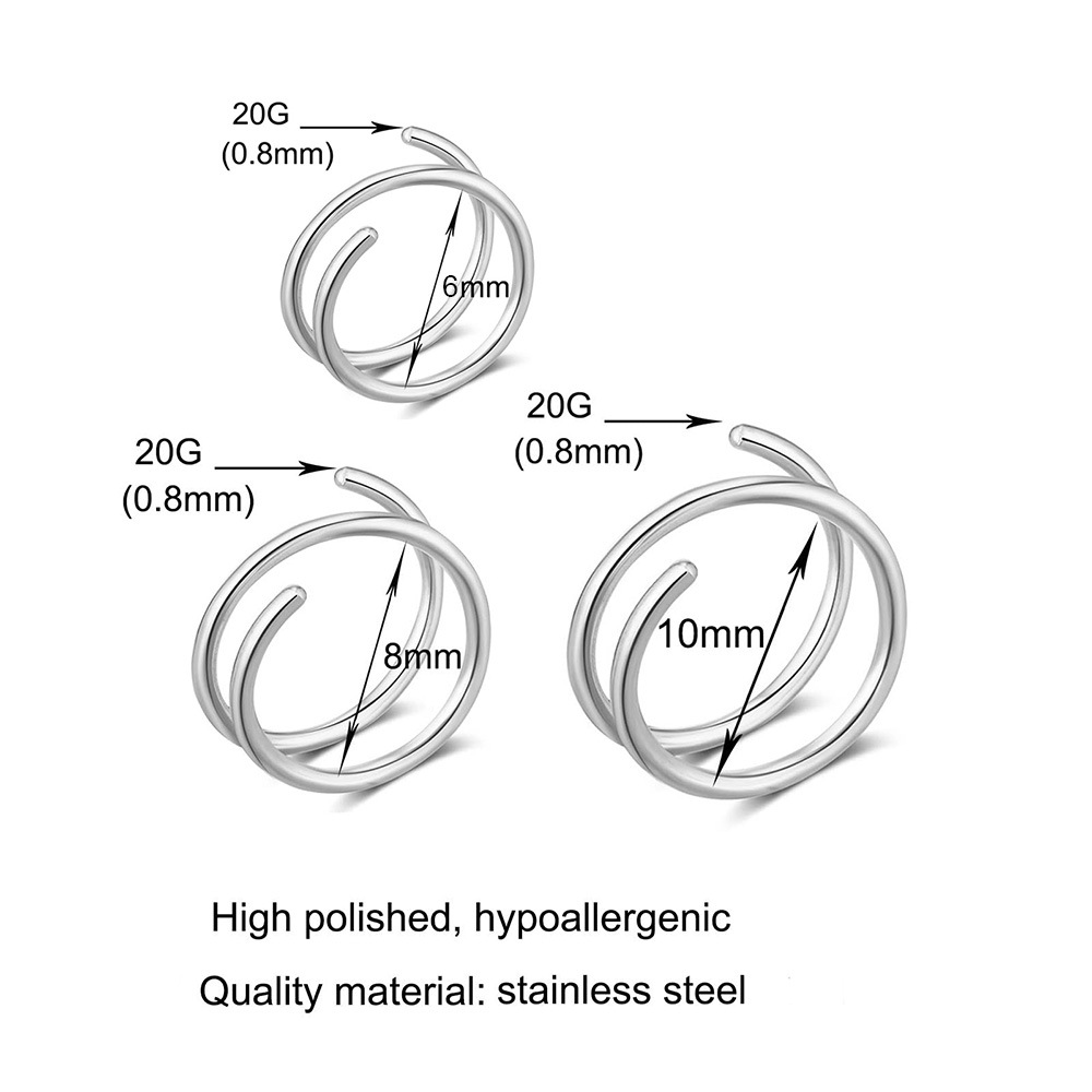 1PC Rvs 316 Dubbele Spiraal of - Body Jewelry Lip Ring recensie en prijs