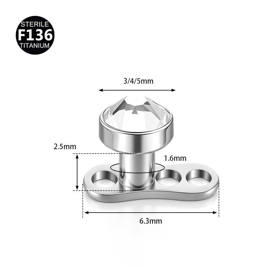 1Pc F136 Titanium 14G Intern S - Dermal Anchor Top recensie en prijs