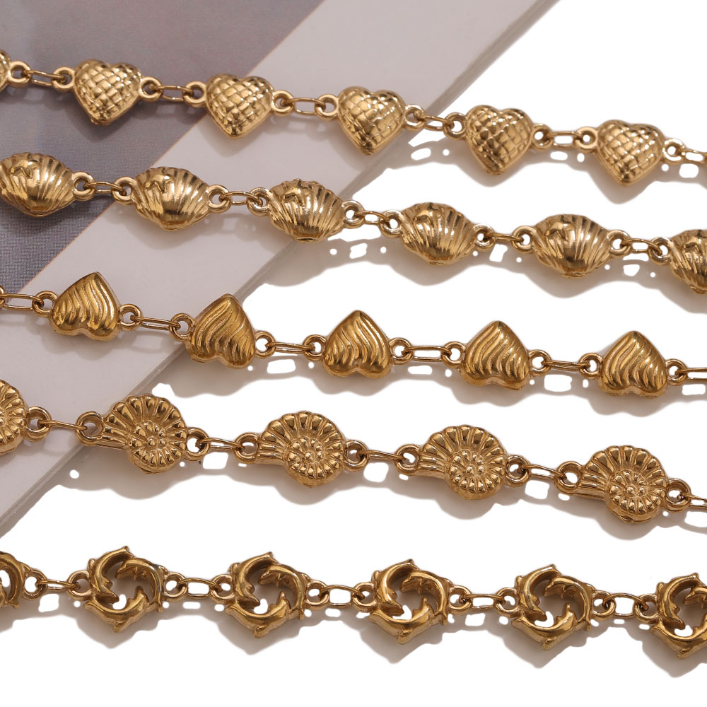1M PVD Gouden RVS Hart Ster Bl - Body Jewelry Chain recensie en prijs