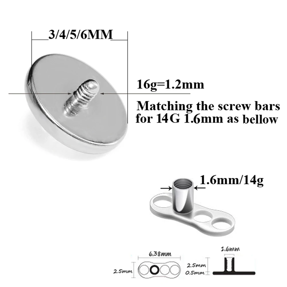 1PC Titanium Prong Flash Film  - Dermal Anchor Top recensie en prijs