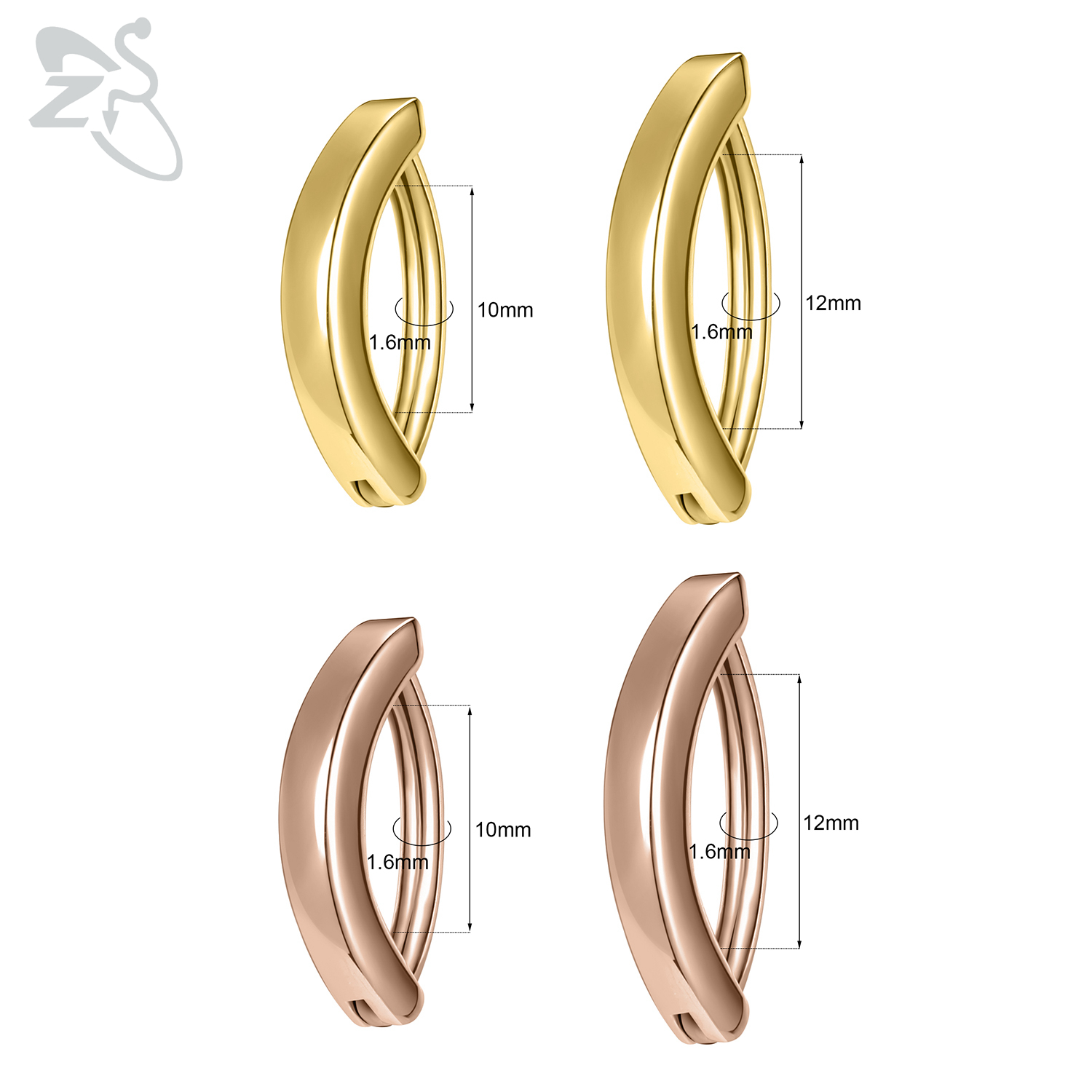 ZS 1 PC Goud Kleur 14 K 925 Zi - Zs Body Jewelry recensie en prijs