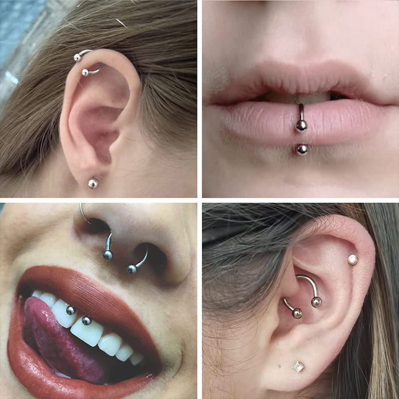 5 stks/partij Rvs 18G Hoefijze - Body Jewelry Lip Ring recensie en prijs