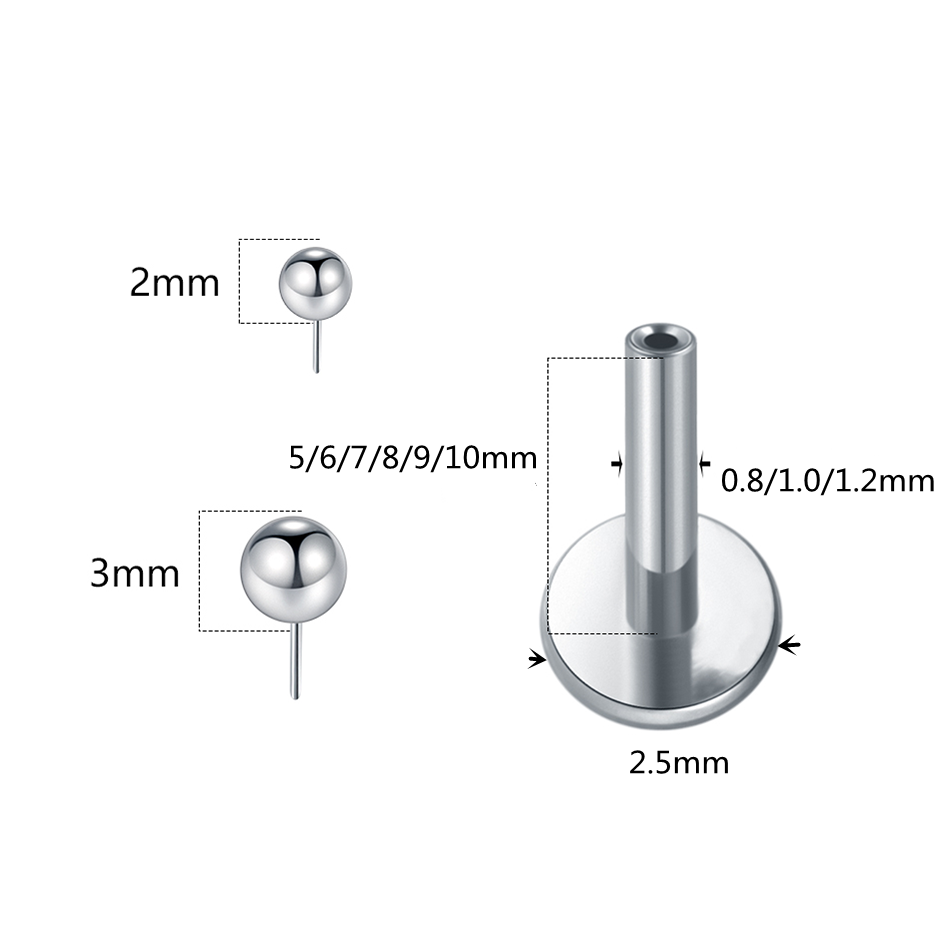 1/10pcs Titanium Push-in Balle - Body Jewelry Lip Ring recensie en prijs