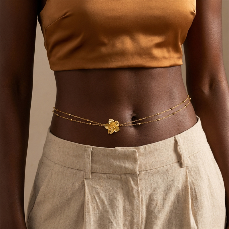 Eenvoudige dubbele lagen buikk - Body Jewelry Y2K recensie en prijs