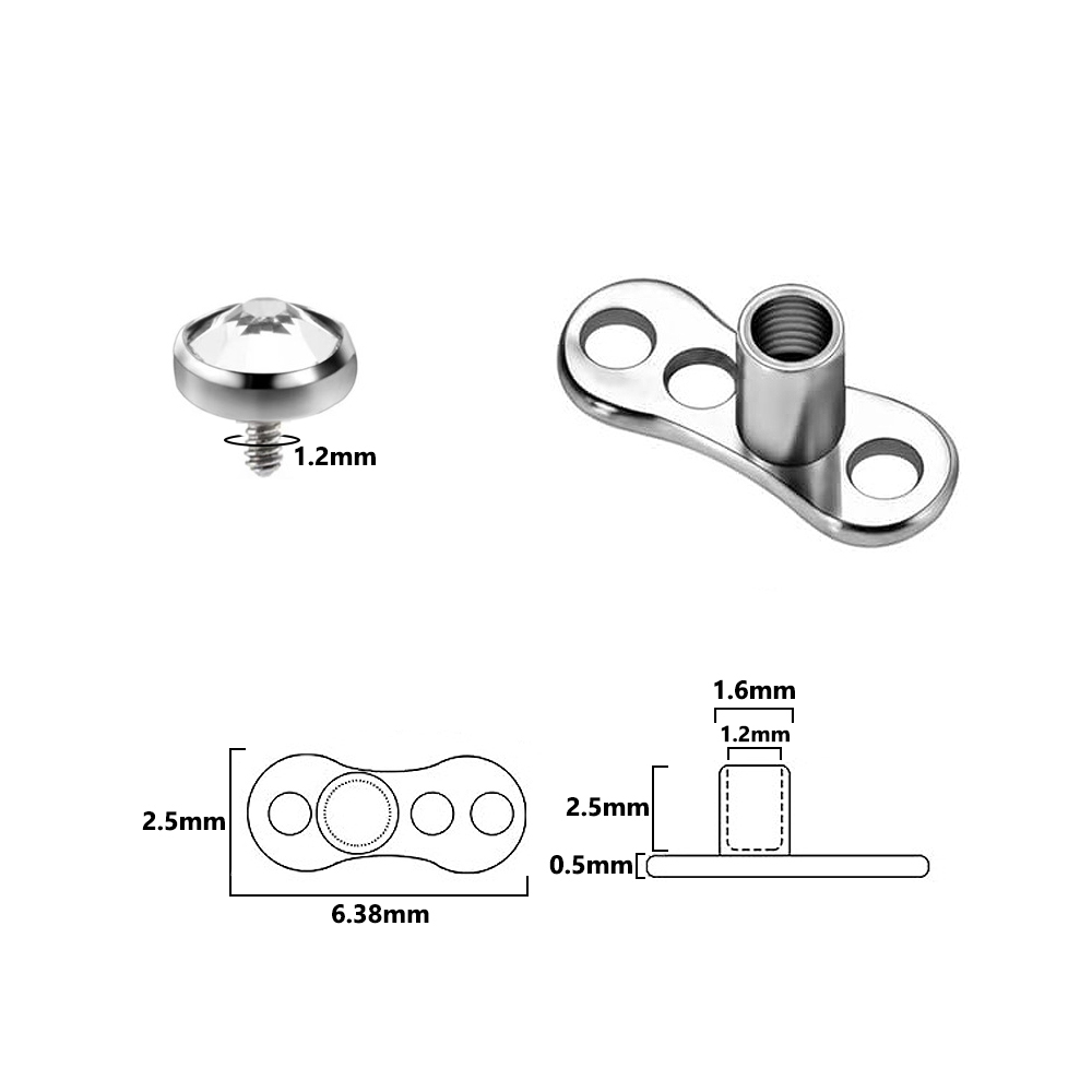 9PCS-1PC Chirurgisch Staal Hui - Dermal Anchor Top recensie en prijs