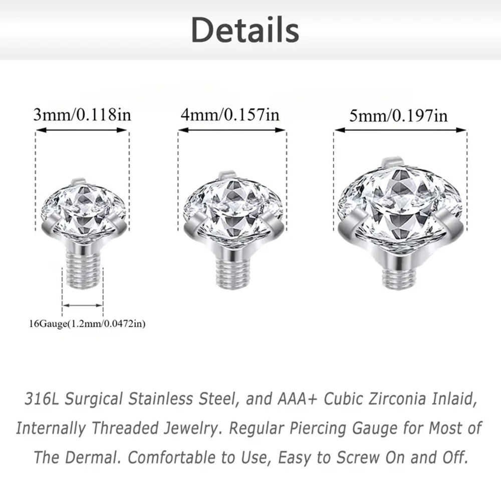 16 STKS Crystal Zirkoon Dermal - Dermal Anchor Top recensie en prijs