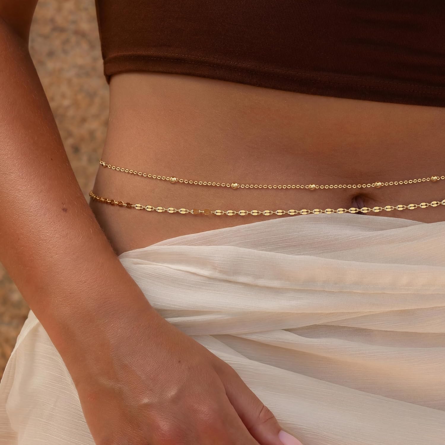 14K verguld gouden tailleketti - Body Jewelry Online recensie en prijs